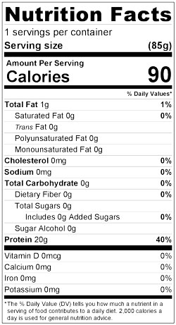 Nutrition Facts Piache